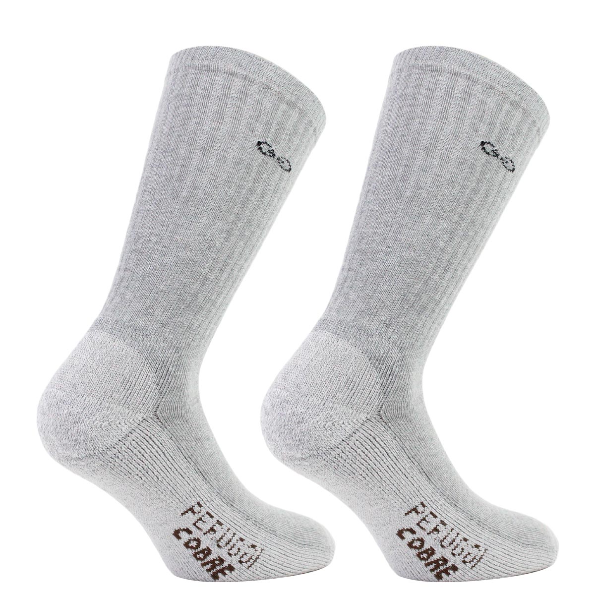 Peruggi - 2 Pares Calcetin Cobre + Algodón Deportivo Largo 3/4