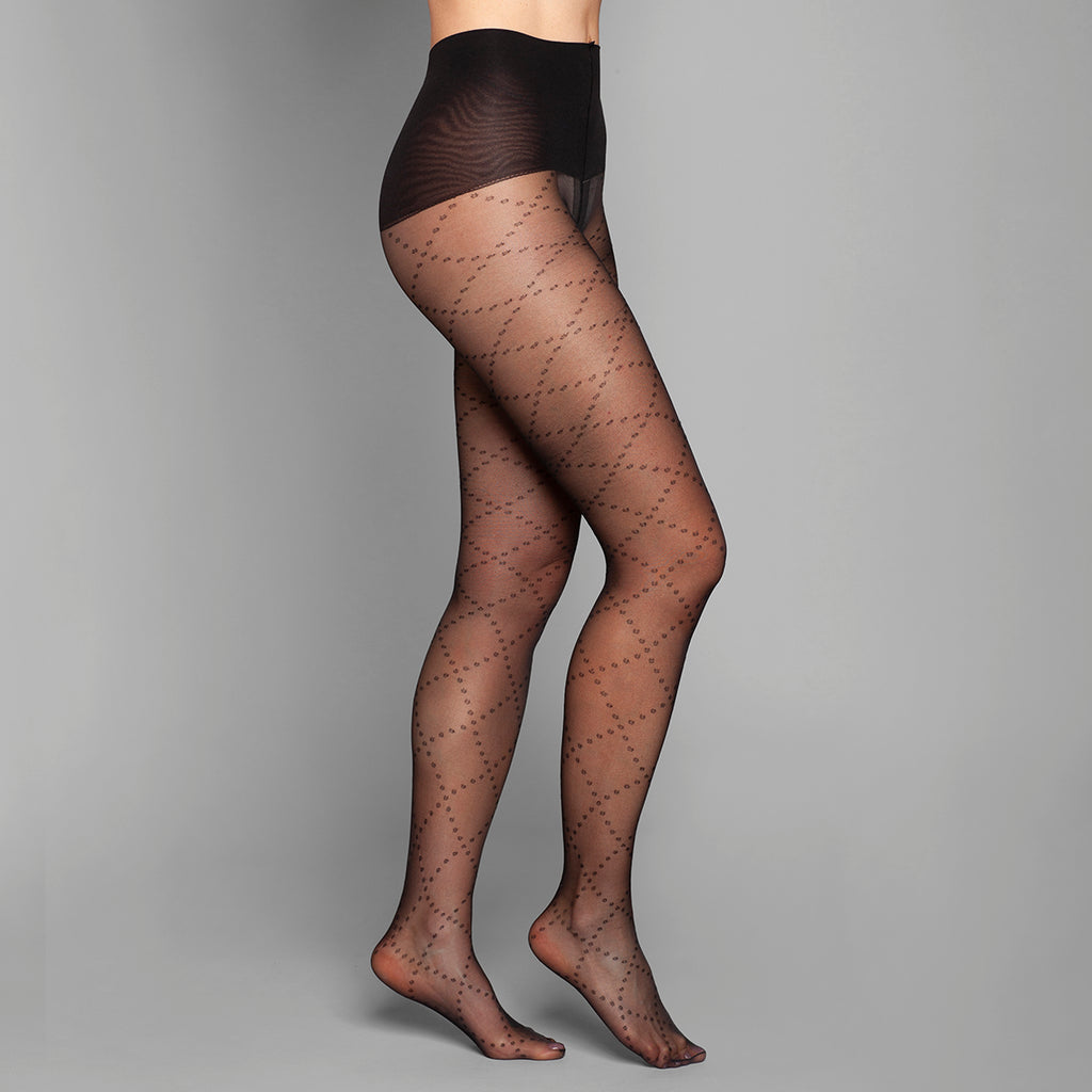 Lasst - Panty Diseño Puntos Rombos (20 Denier)