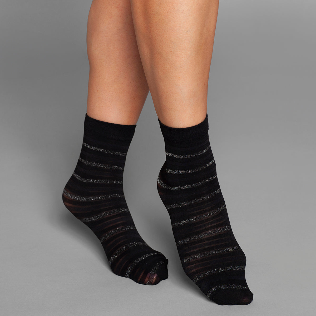 Lasst - Soquet Diseño Rayado Lurex 20 Denier