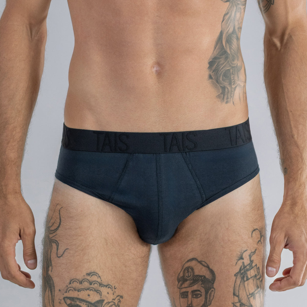 Tais - 2 Unidades Slip Cotton Spandex Azul Happy Boolls