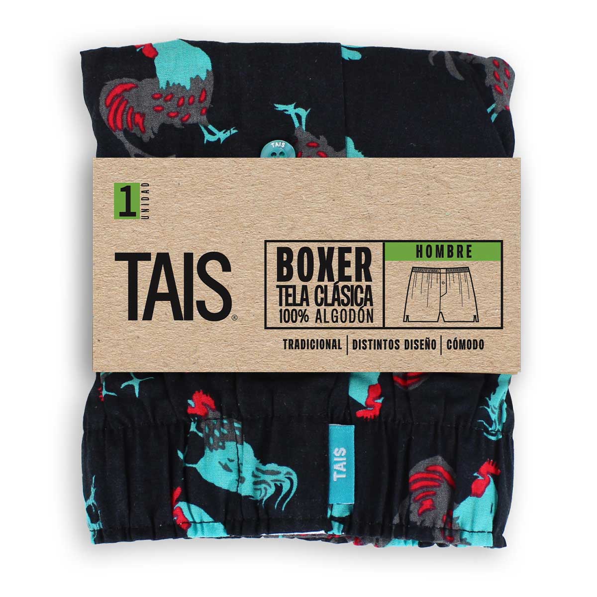 Tais - Bóxer Tela 100% Algodón Black