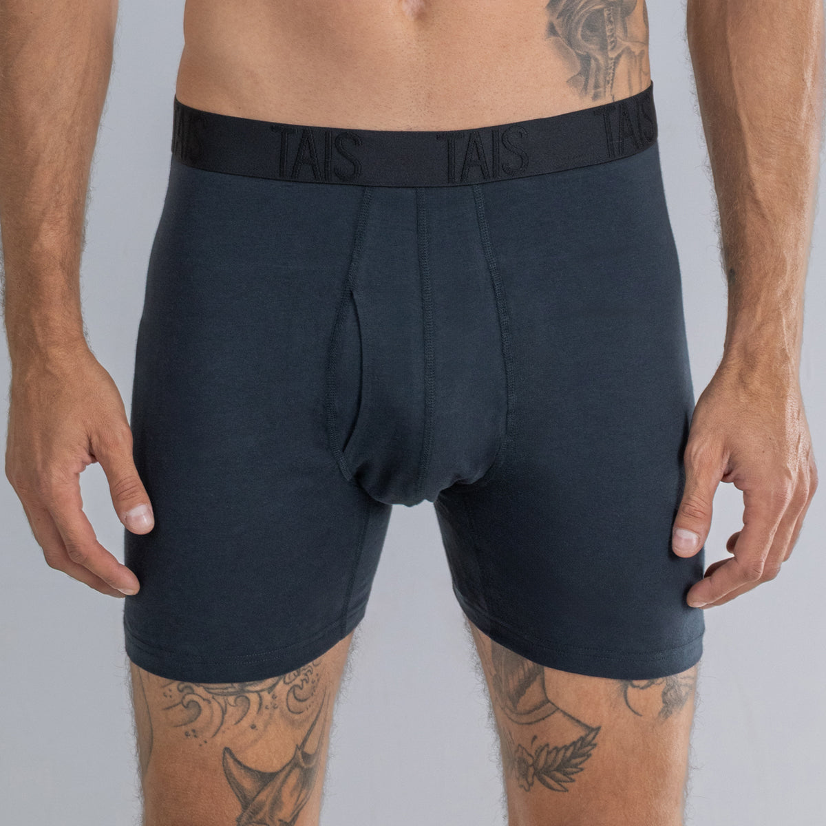 Tais - 2 Unidades Boxer Medio Liso Azul Happy Boolls