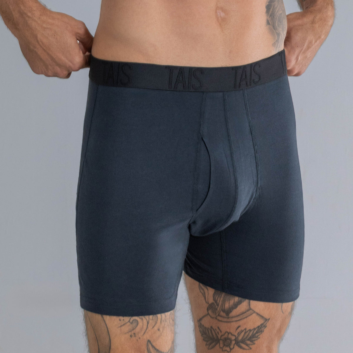 Tais - 2 Unidades Boxer Medio Liso Azul Happy Boolls
