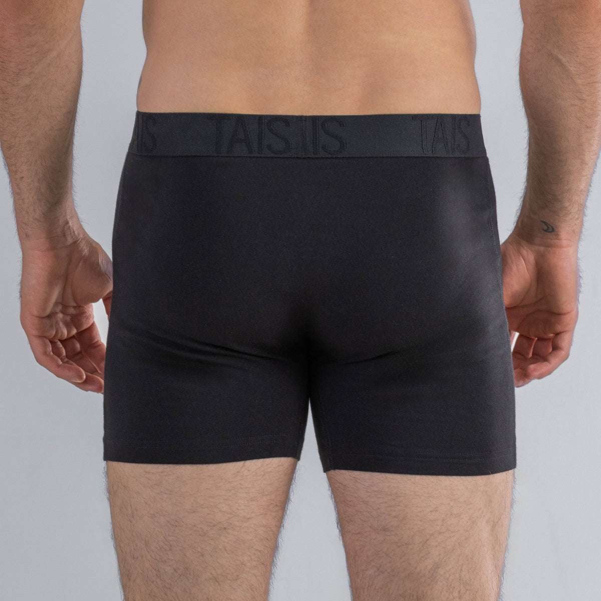 Tais - 2 Unidades Boxer Medio Liso Negro Happy Boolls