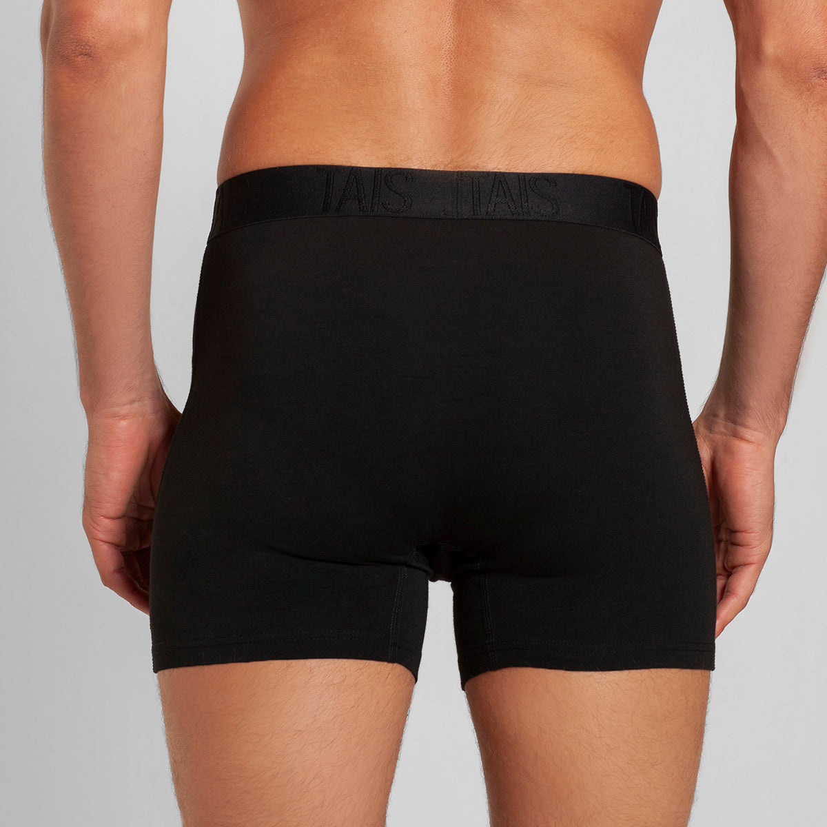 Tais - 2 Unidades Boxer Medio Liso Negro Happy Boolls