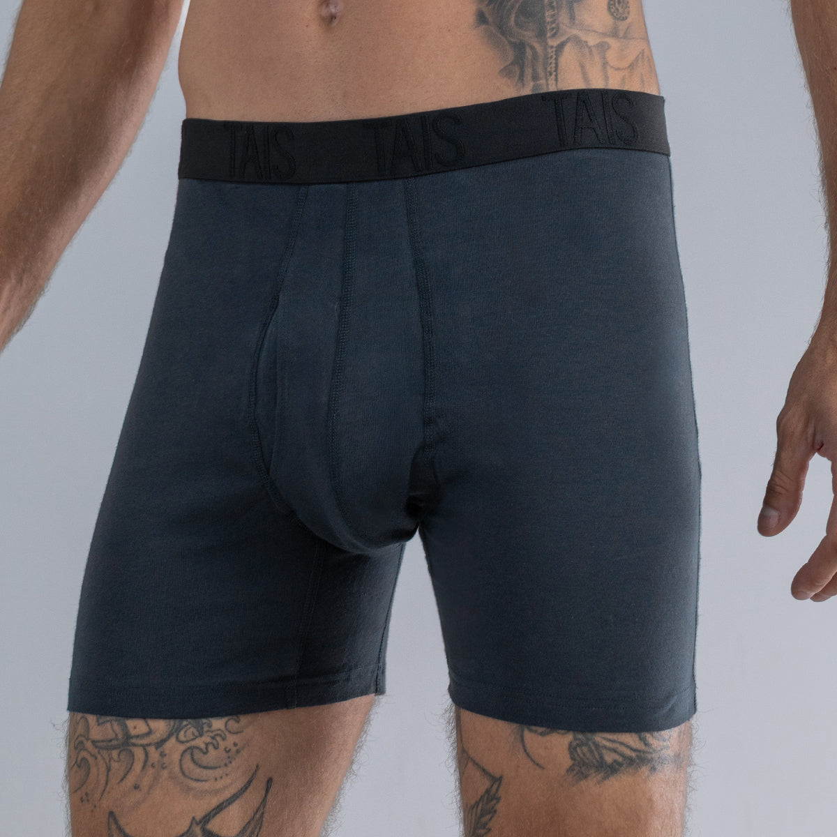 Tais - 2 Unidades Boxer Largo Liso Azul Happy Boolls
