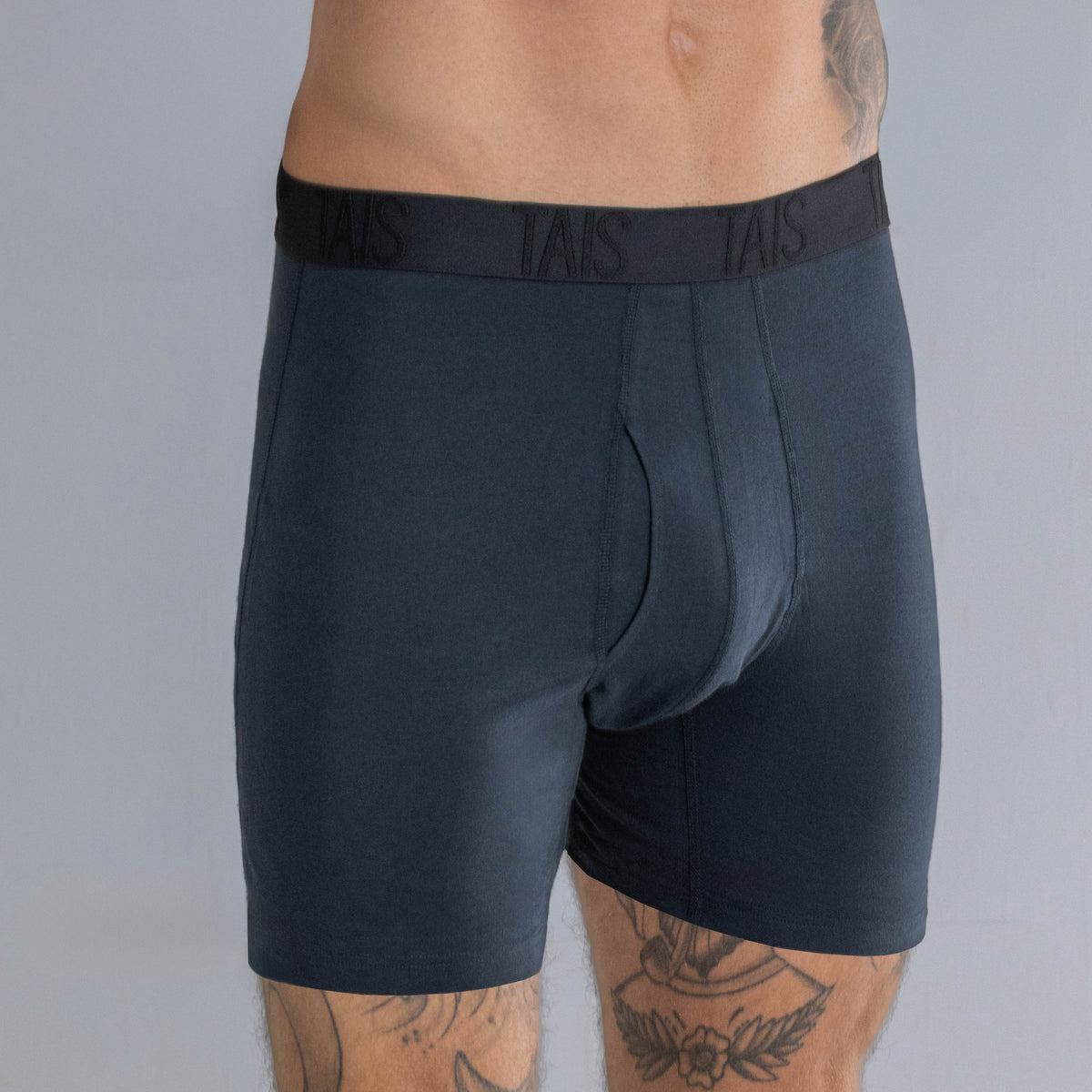 Tais - 2 Unidades Boxer Largo Liso Azul Happy Boolls