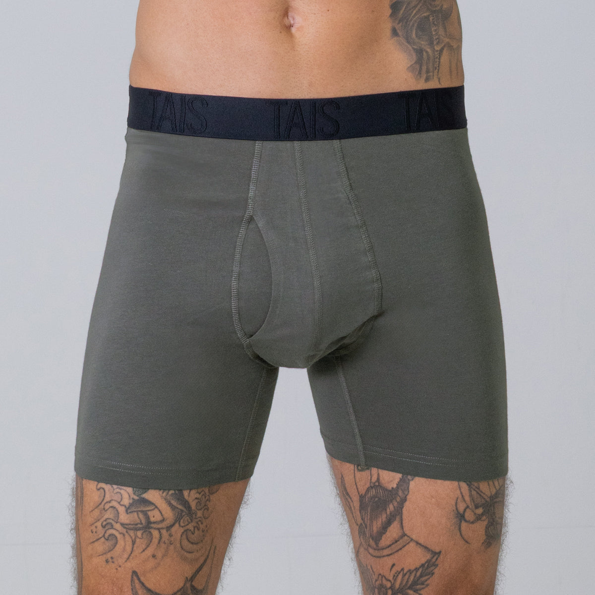 Tais - 2 Unidades Boxer Largo Liso Marengo Happy Boolls