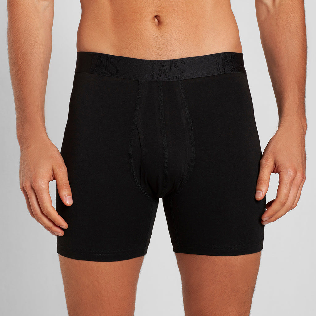 Tais - 2 Unidades Boxer Largo Liso Negro Happy Boolls