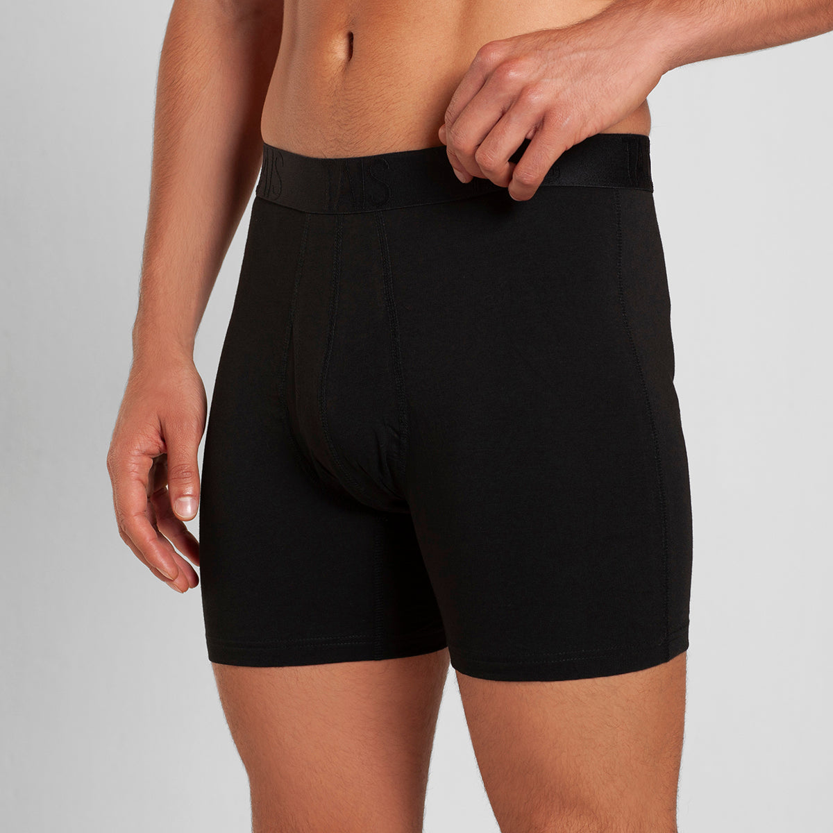 Tais - 2 Unidades Boxer Largo Liso Negro Happy Boolls