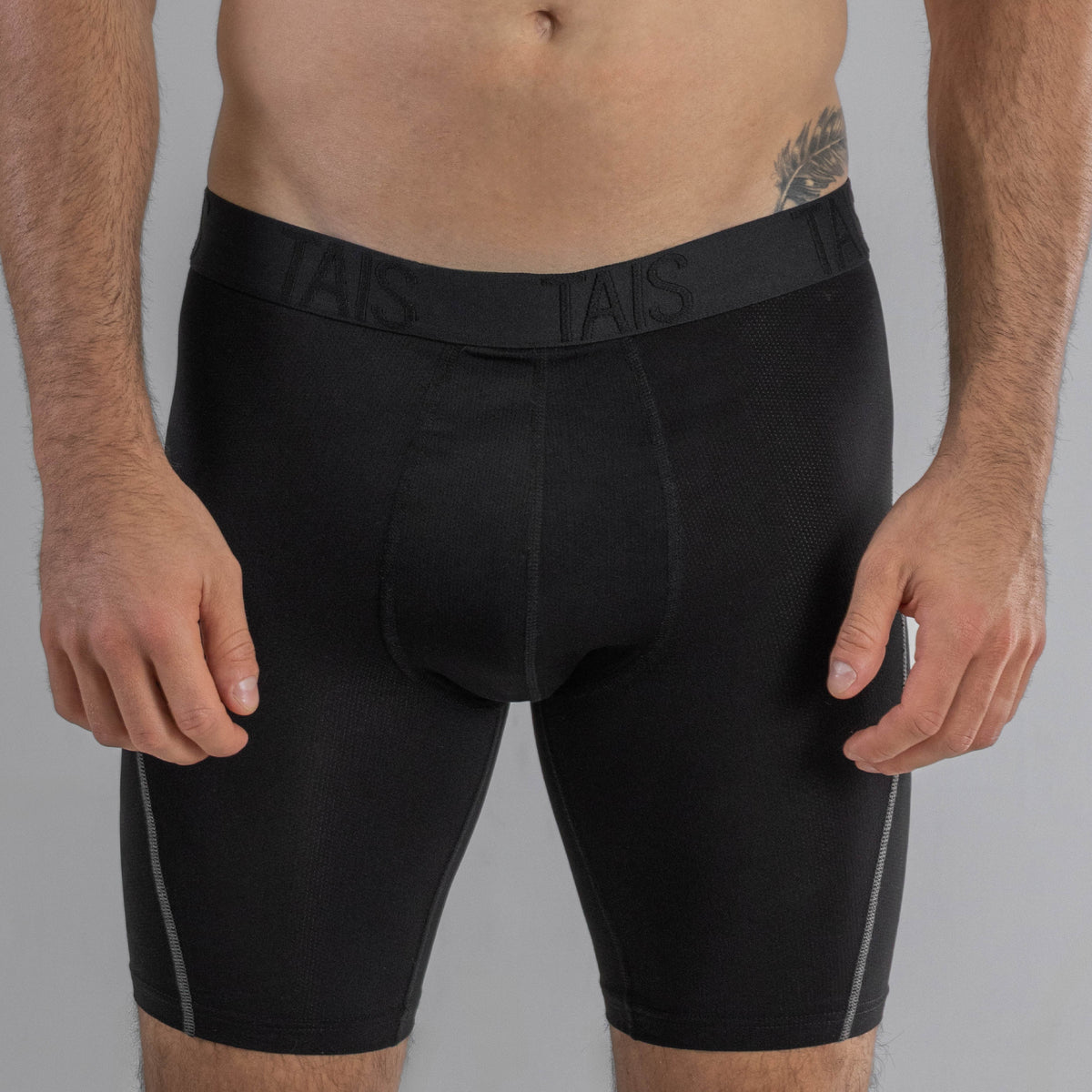 Tais - 2 Unidades Boxer Largo Sport Liso Negro Happy Boolls