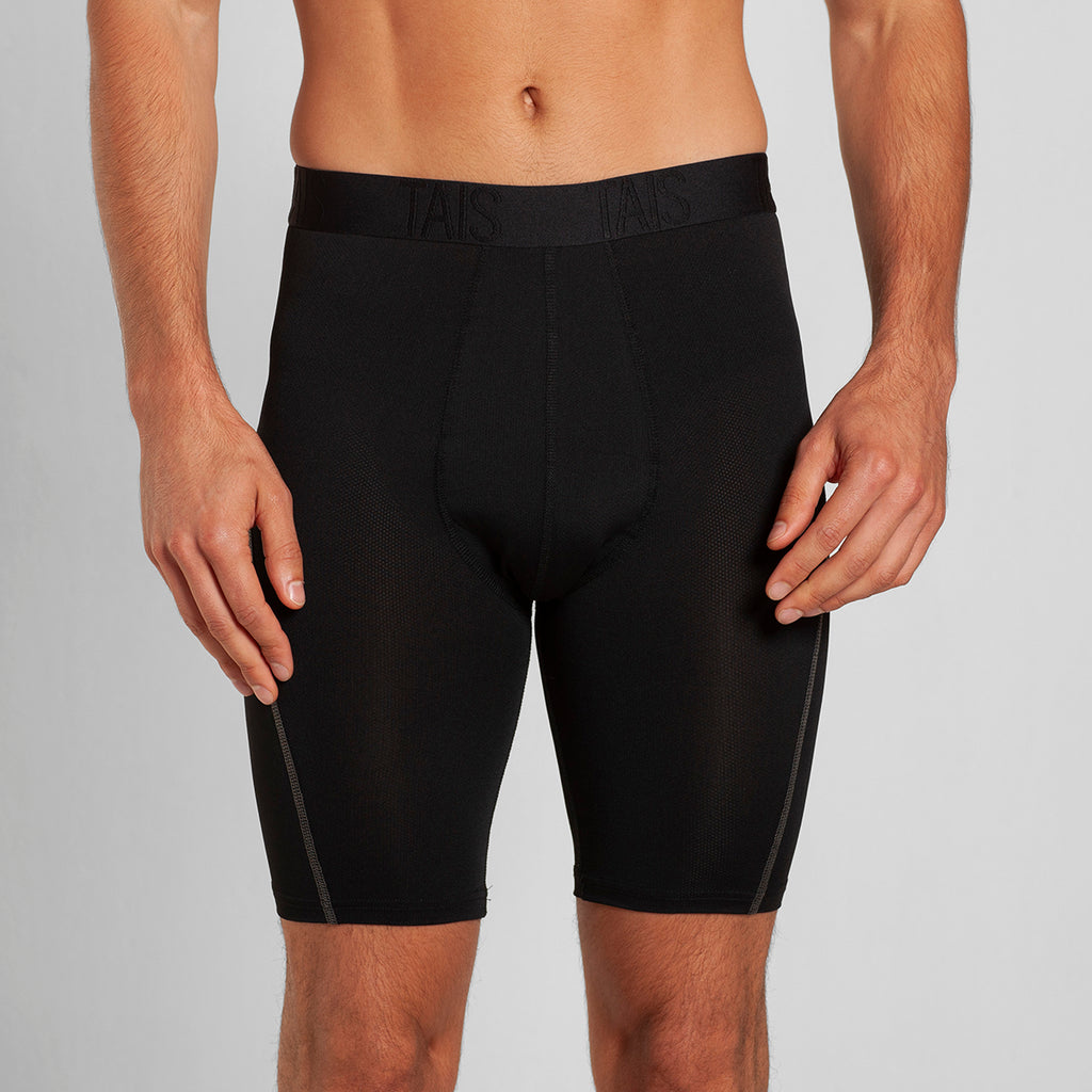 Tais - 2 Unidades Boxer Largo Sport Liso Negro Happy Boolls