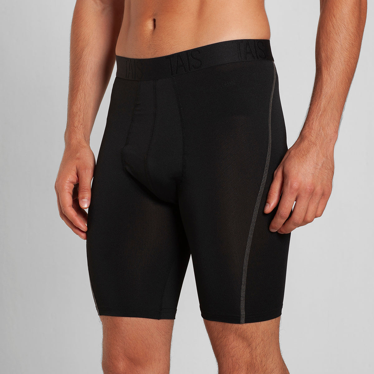 Tais - 2 Unidades Boxer Largo Sport Liso Negro Happy Boolls