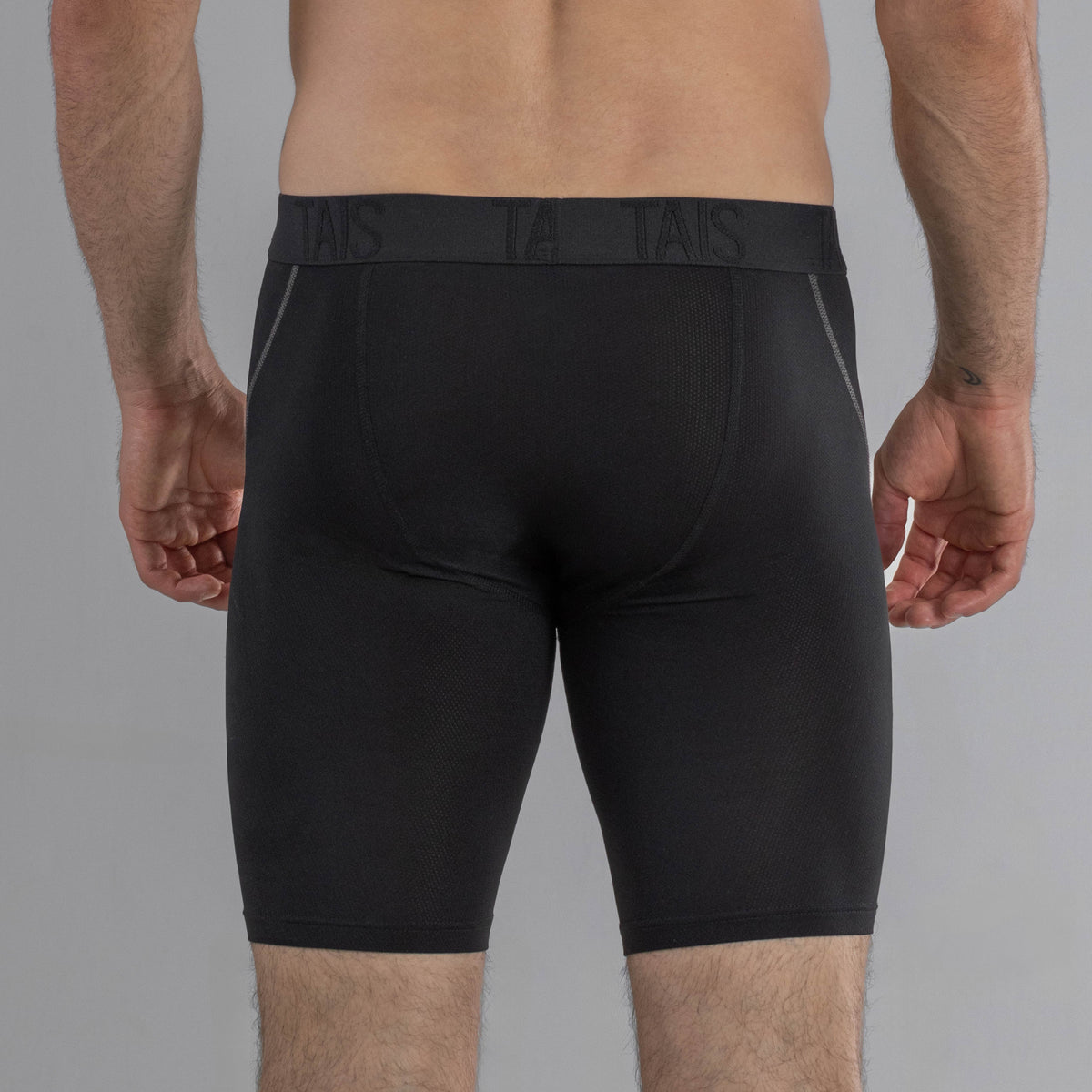 Tais - 2 Unidades Boxer Largo Sport Liso Negro Happy Boolls
