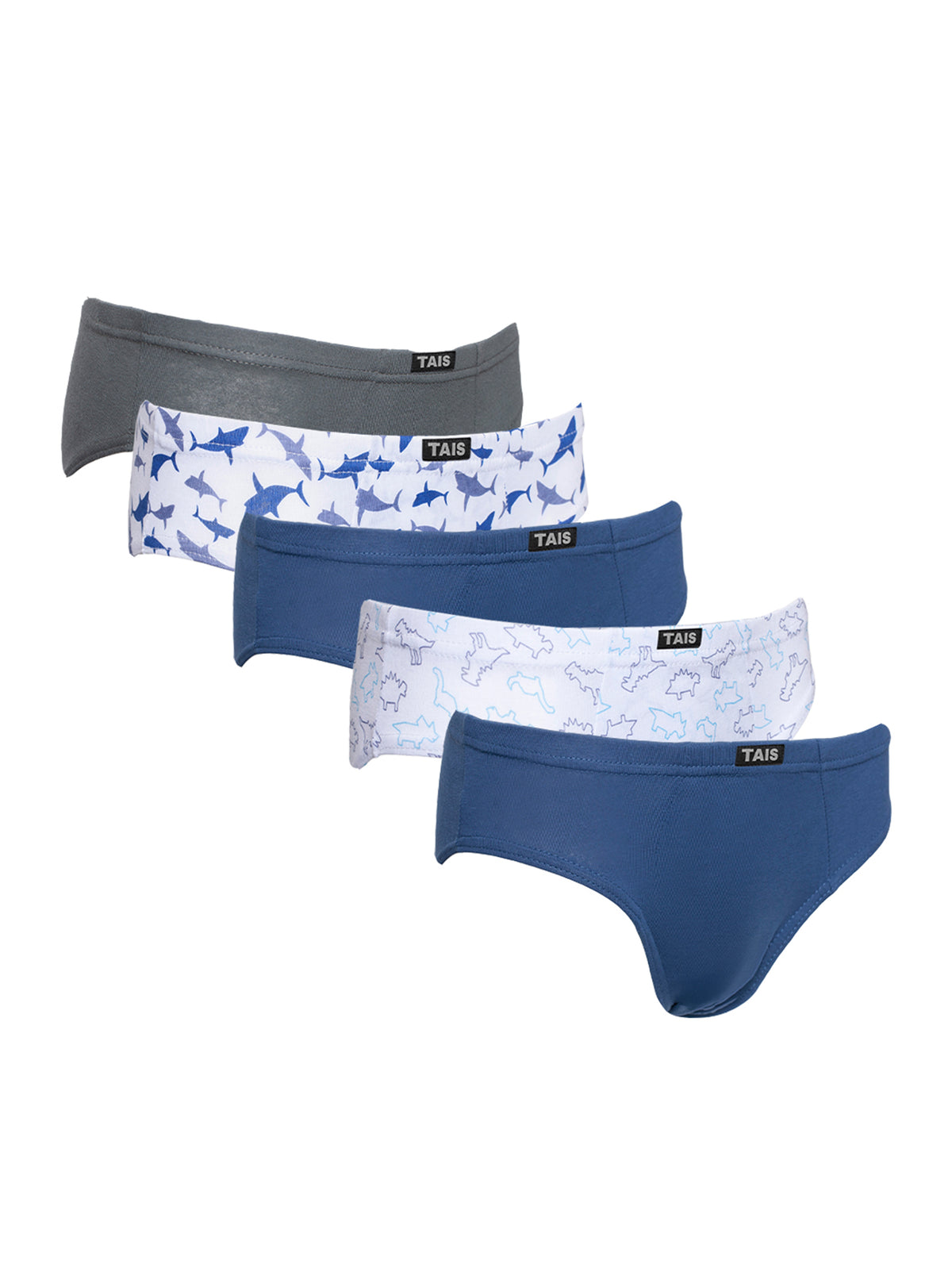 Tais - 5 Unidades Slip Infantil Algodón Print Surtidos