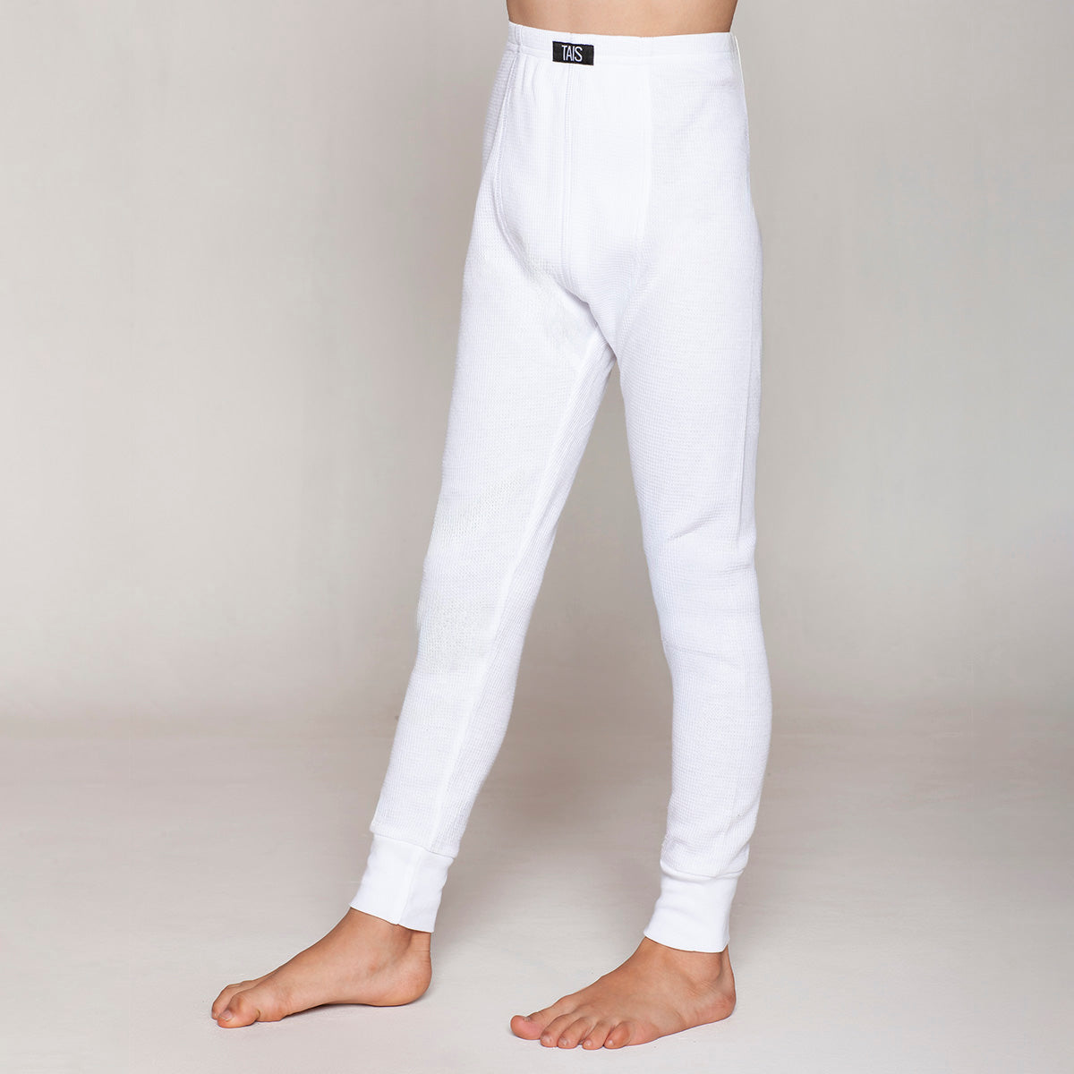 Tais - Calzoncillo Largo Térmico Algodón Tejido Panal Infantil Blanco