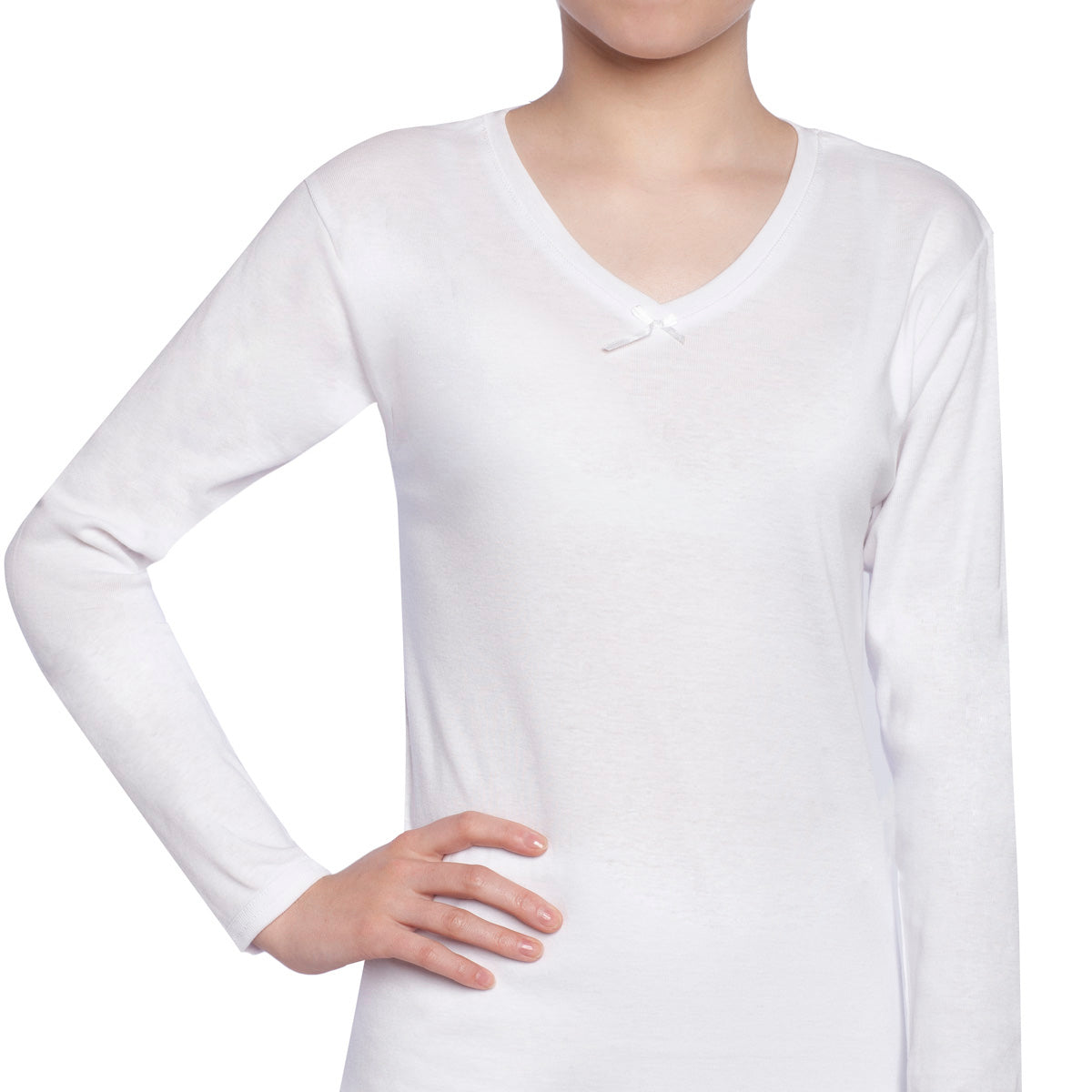 Tais - Camiseta Juvenil Manga Larga Cuello "V" Algodón