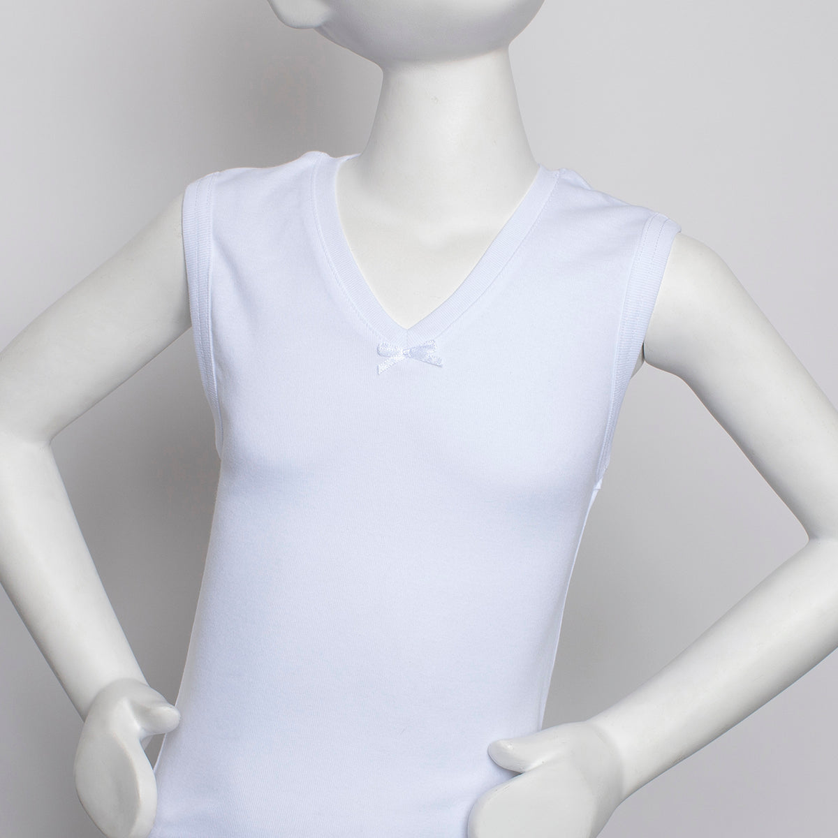 Tais - Camiseta Niña Sin Mangas Cuello "V" Algodón