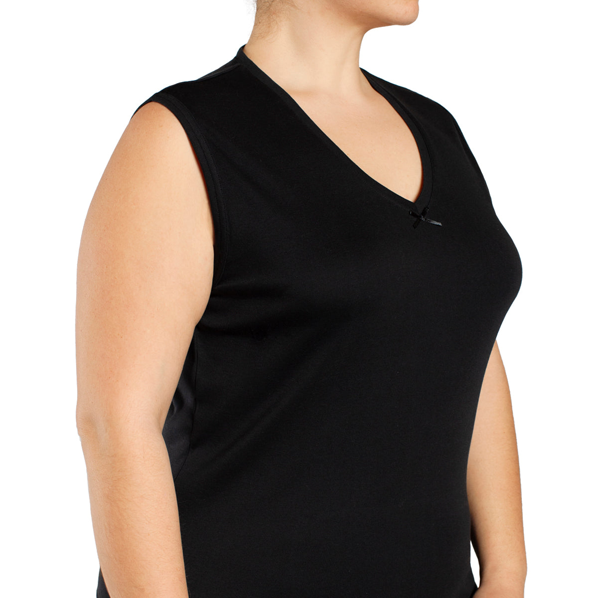 Tais - Camiseta Mujer Sin Mangas Cuello "V" Algodón