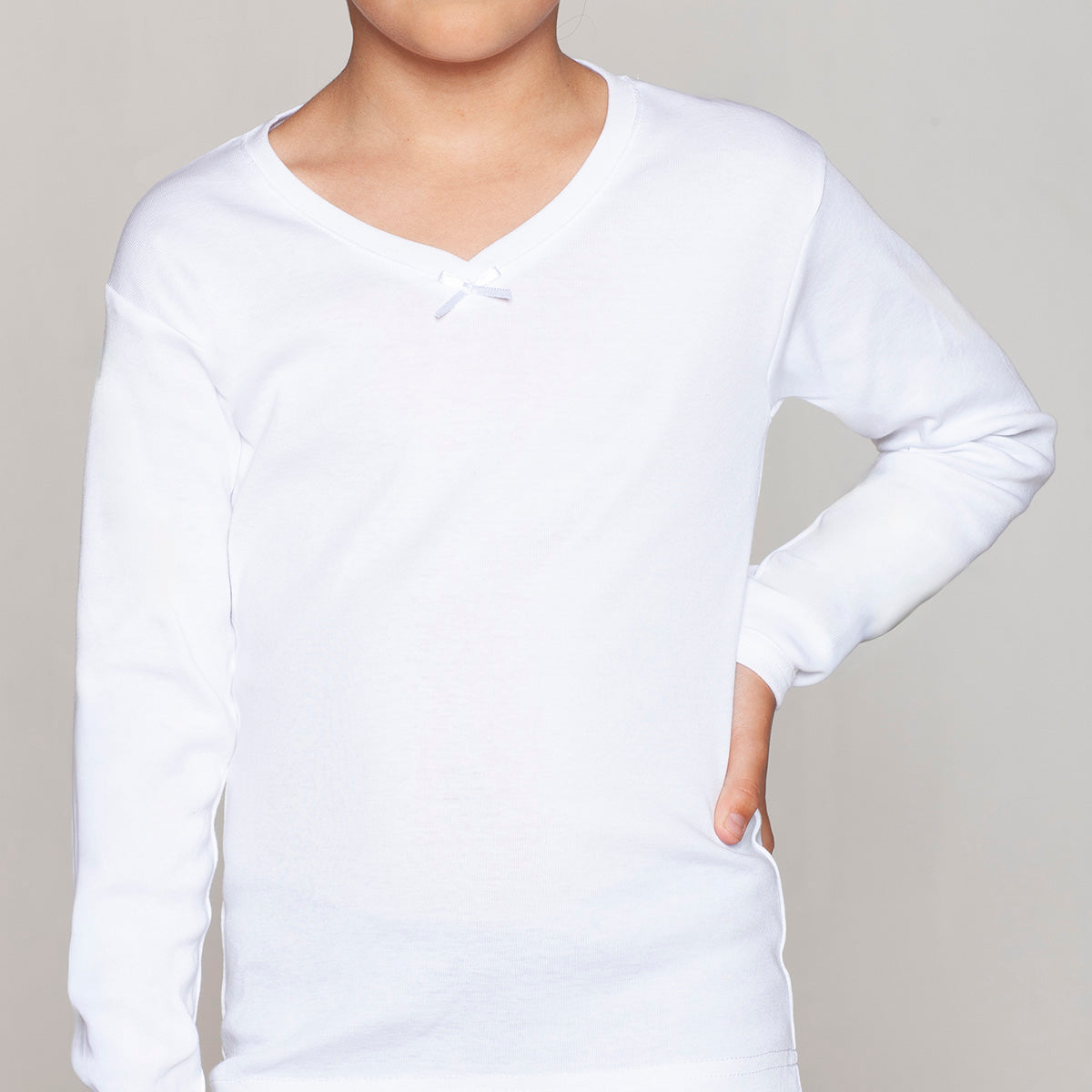 Tais - 2 Unidades Camiseta Algodón Niña Cuello "V"
