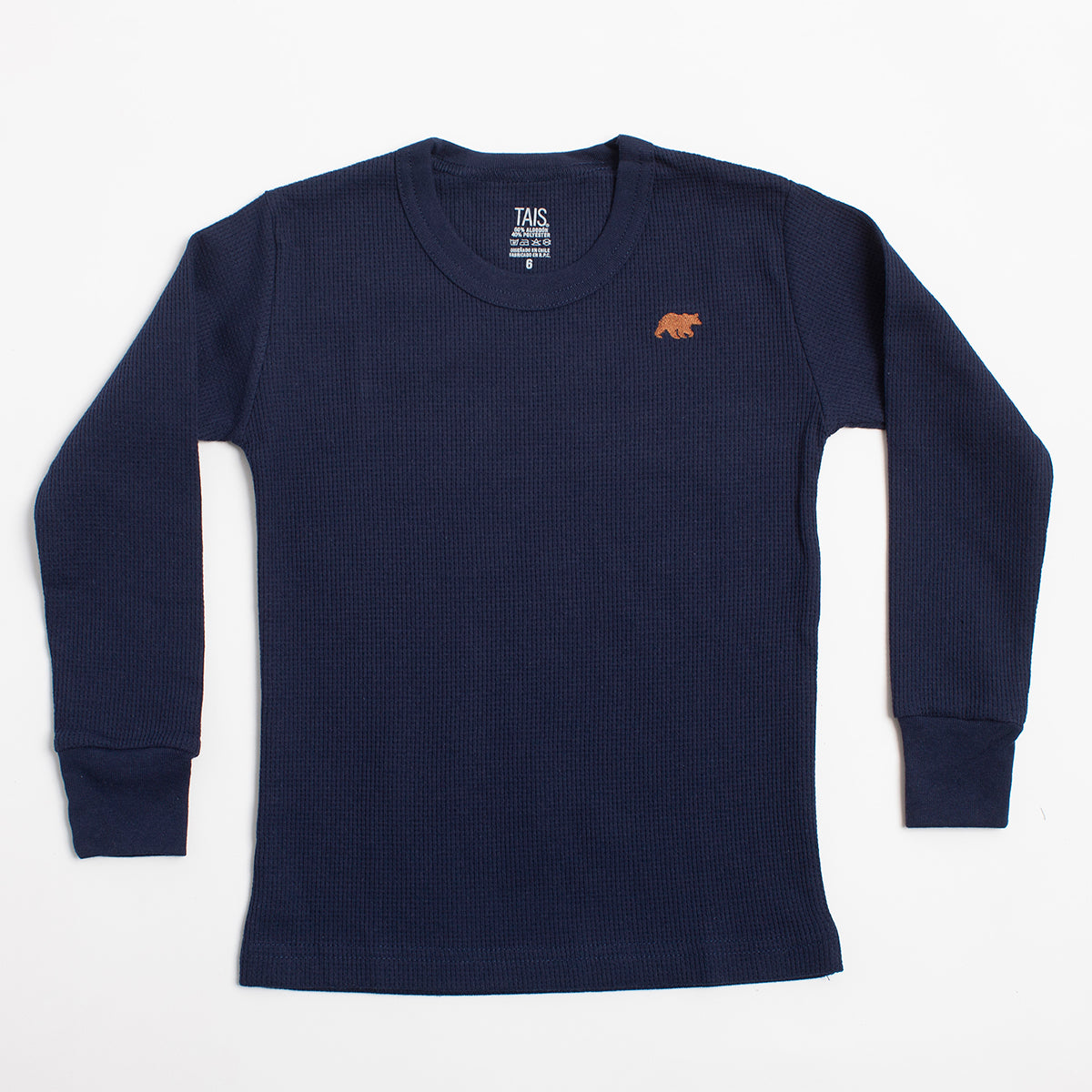 Tais - Camiseta Térmica Manga Larga Cuello Polo Algodón Tejido Panal Infantil