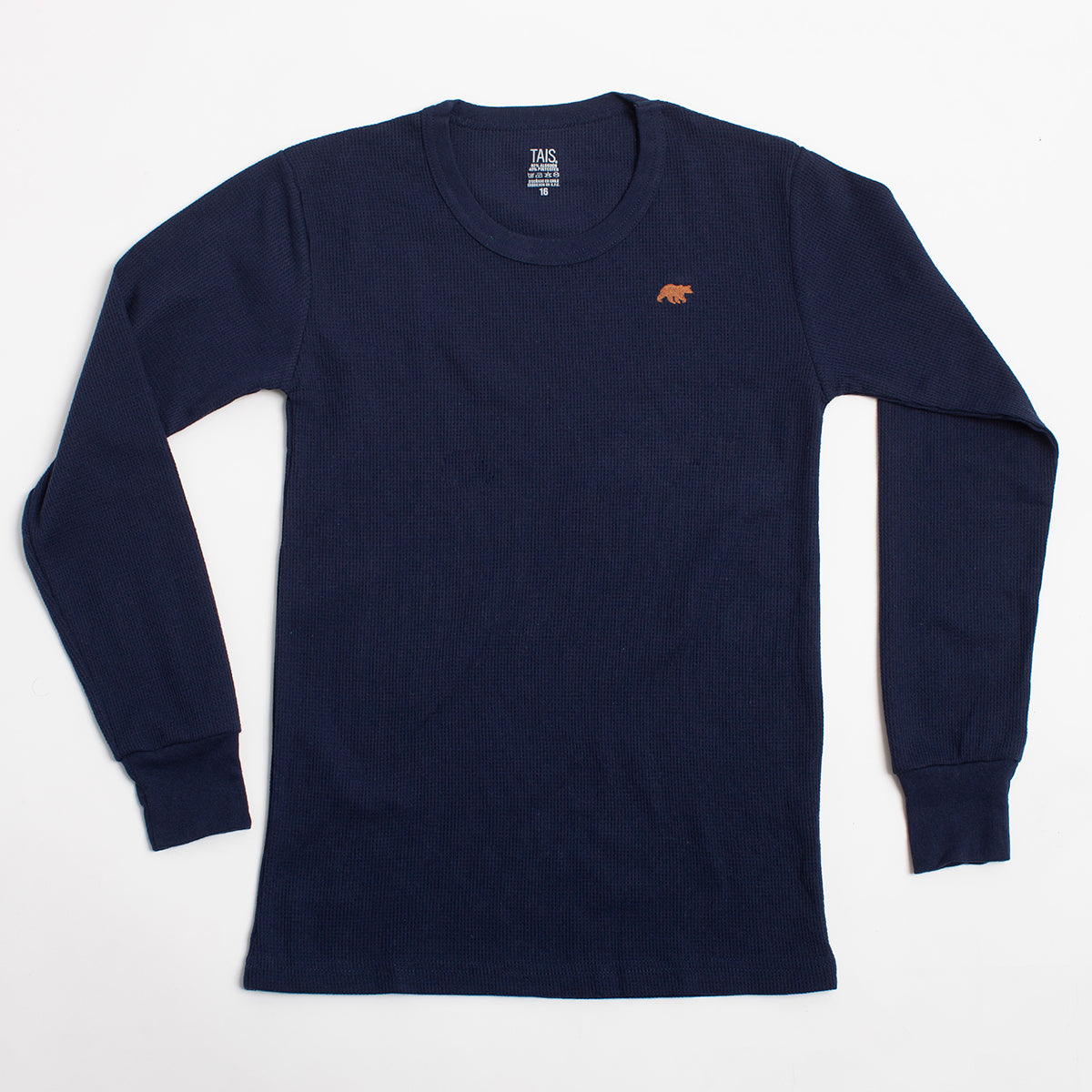 Tais - Camiseta Térmica Manga Larga Cuello Polo Algodón Tejido Panal Juvenil
