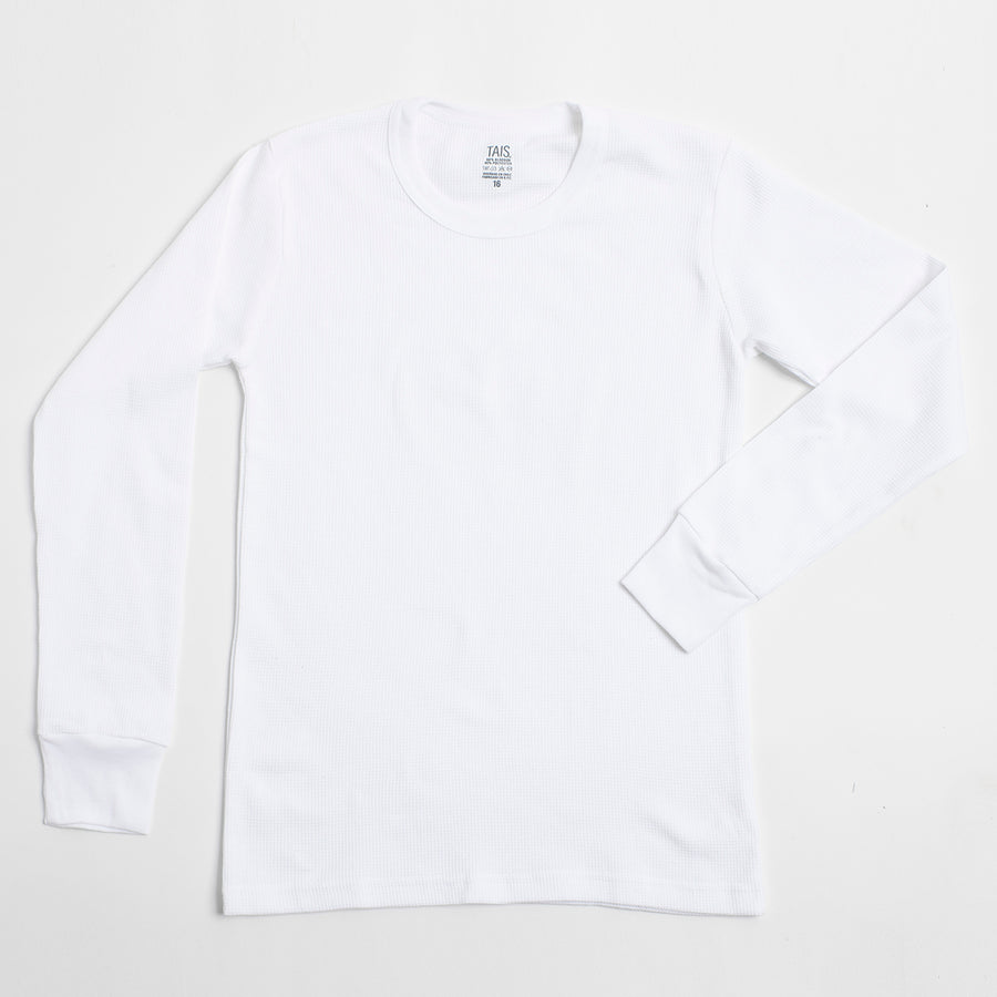 Tais - Camiseta Térmica Manga Larga Cuello Polo Algodón Tejido Panal Juvenil