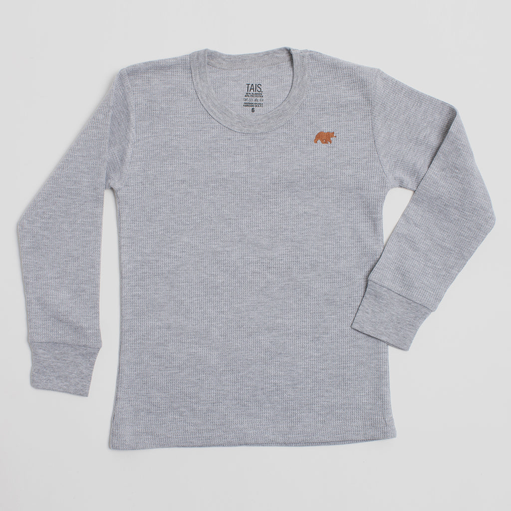 Tais - Camiseta Térmica Manga Larga Cuello Polo Algodón Tejido Panal Infantil