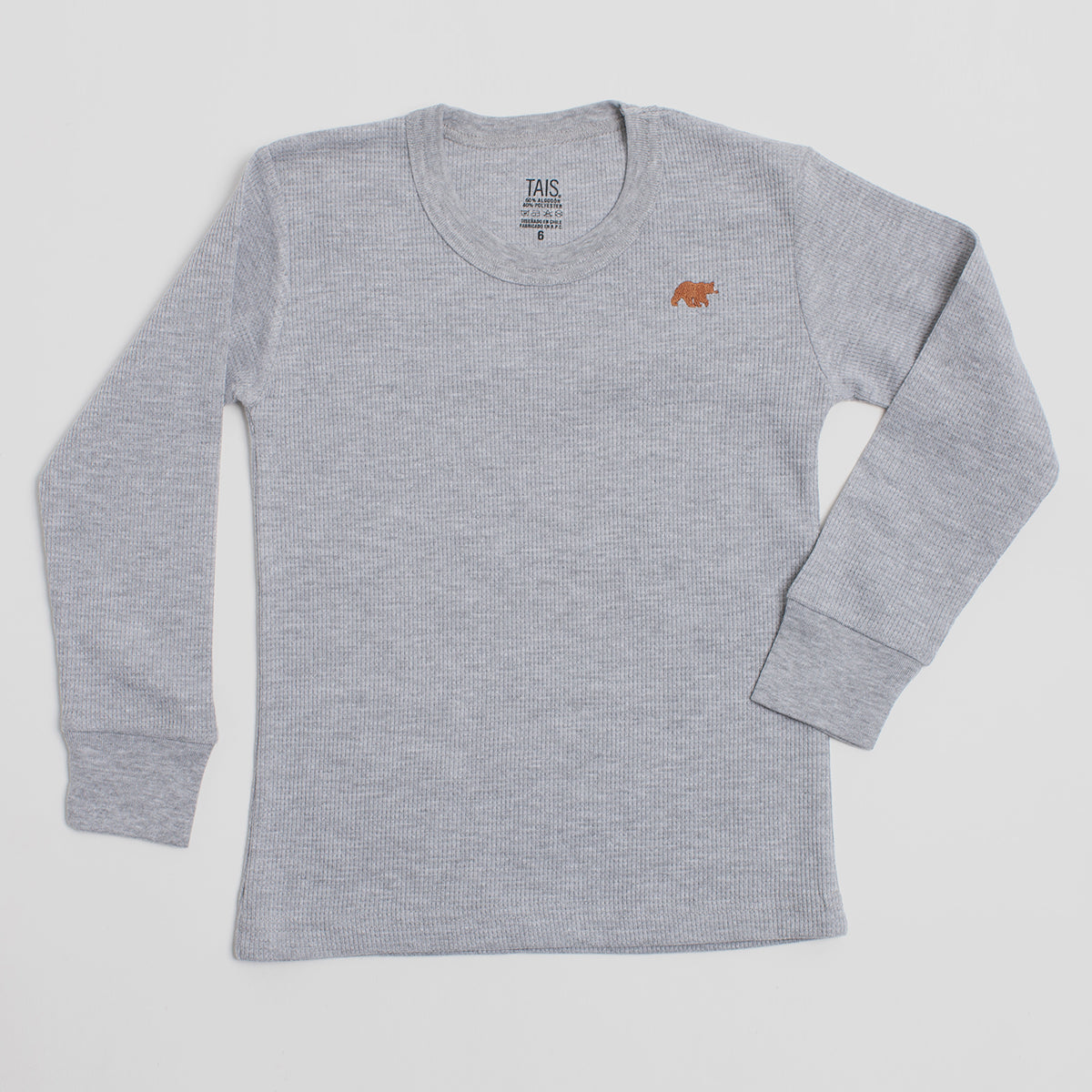 Tais - Camiseta Térmica Manga Larga Cuello Polo Algodón Tejido Panal Infantil