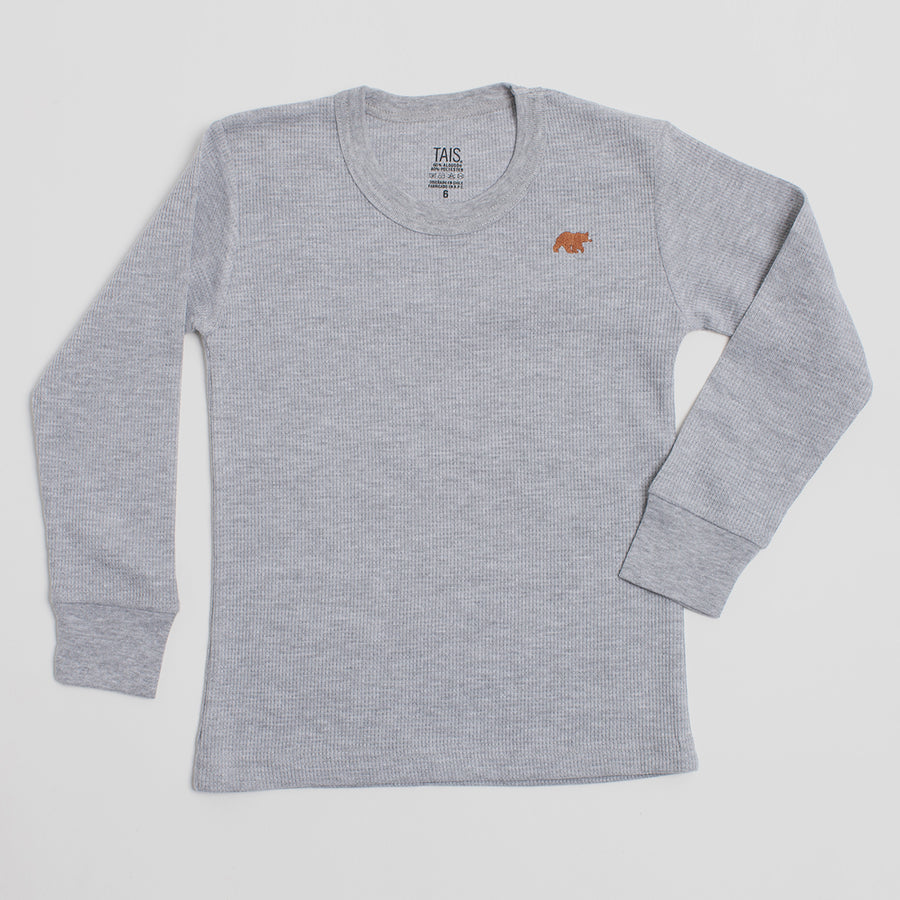 Tais - Camiseta Térmica Manga Larga Cuello Polo Algodón Tejido Panal Infantil
