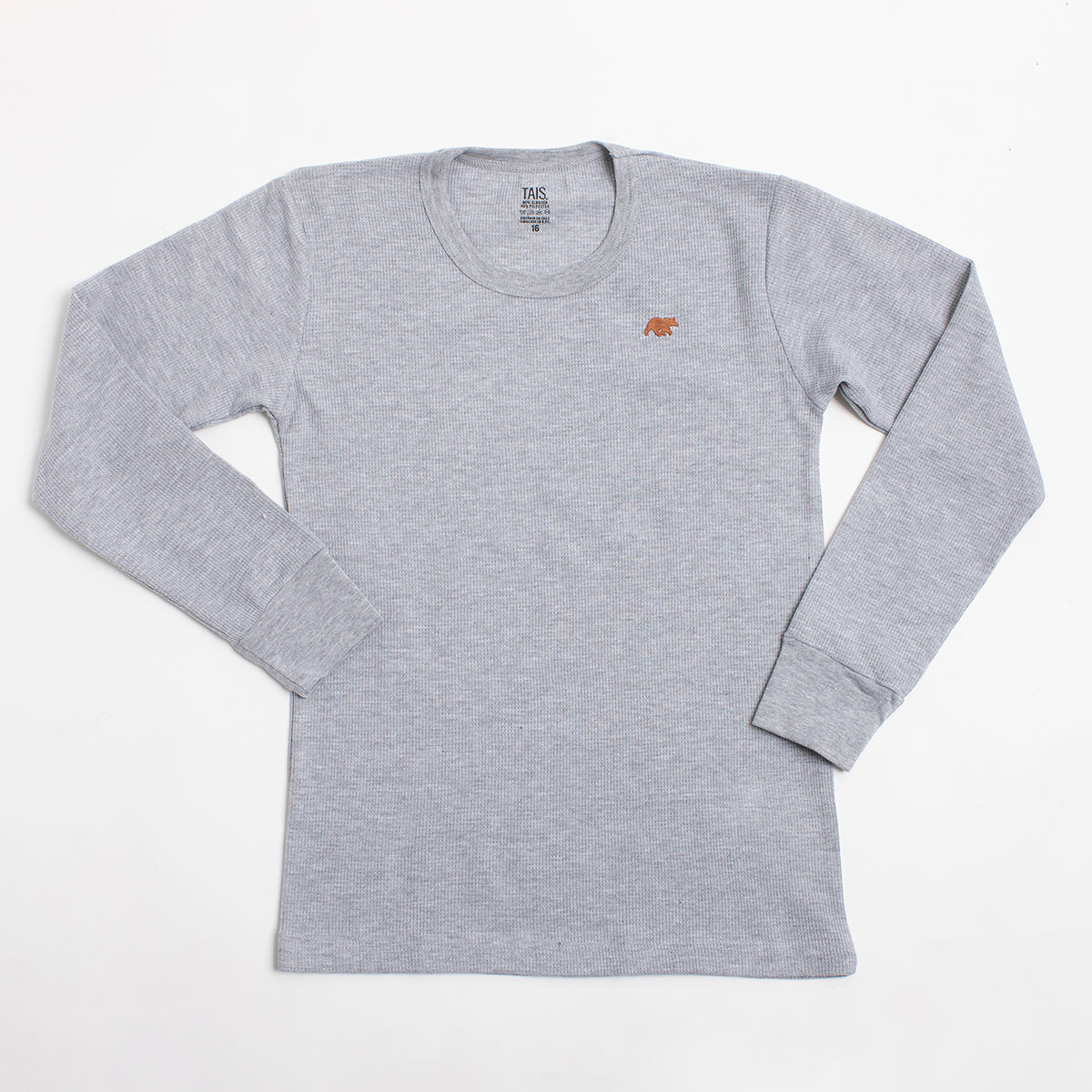 Tais - Camiseta Térmica Manga Larga Cuello Polo Algodón Tejido Panal Juvenil