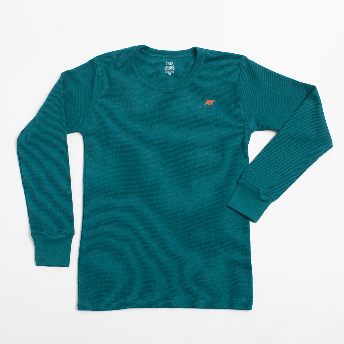 Tais - Camiseta Térmica Manga Larga Cuello Polo Algodón Tejido Panal Juvenil