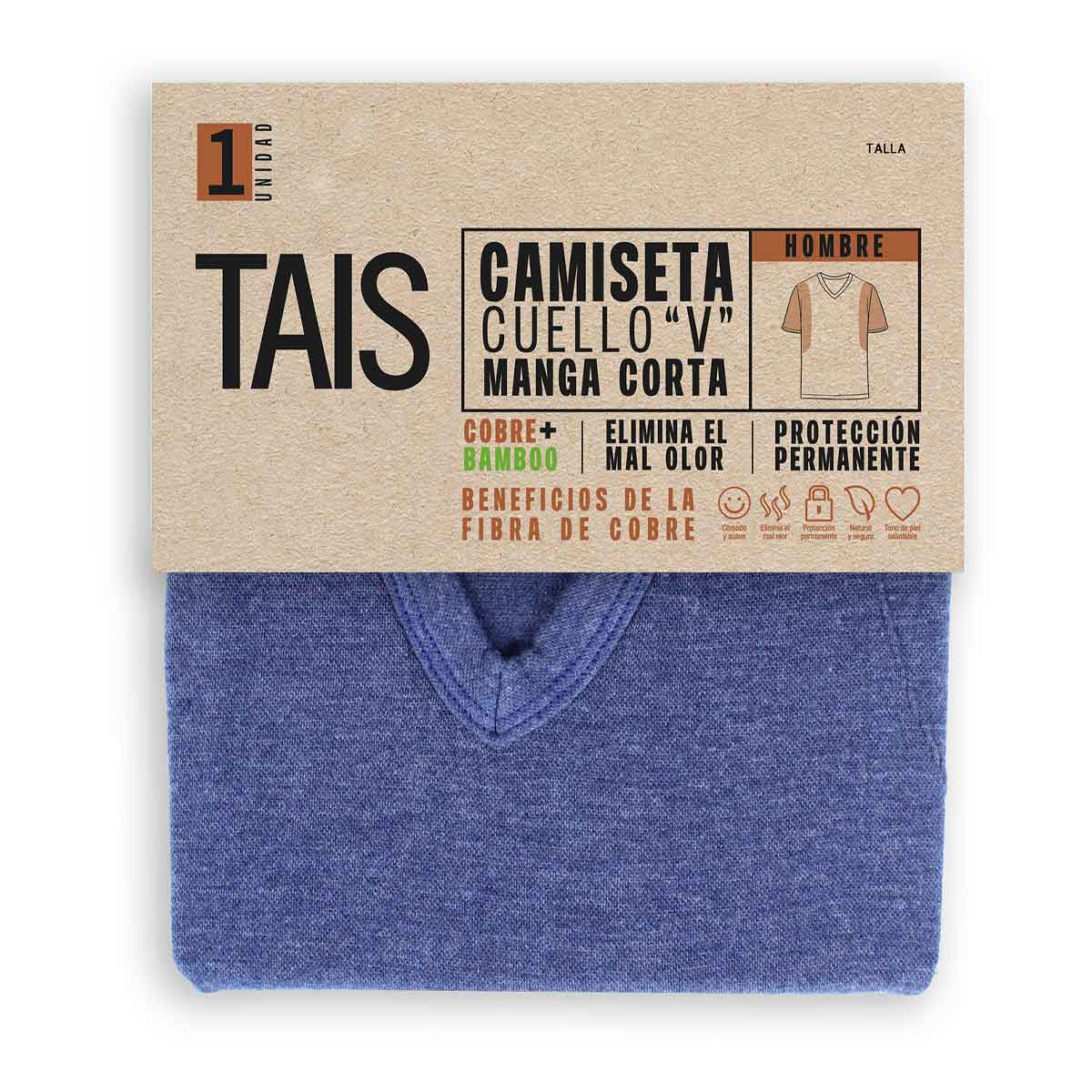 Tais - Camiseta Manga Corta Cuello V Hombre Bamboo+Cobre