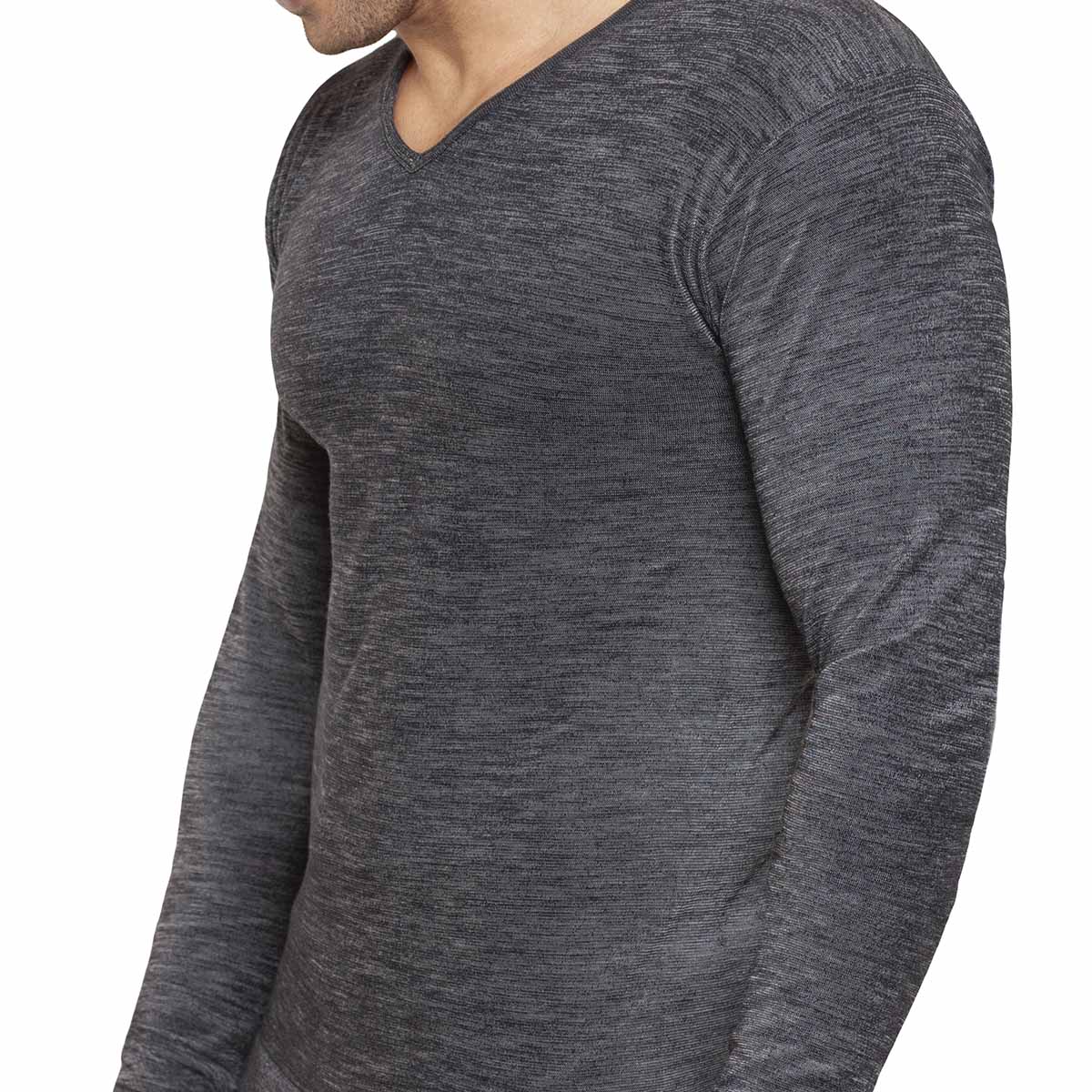 Tais - Camiseta Hombre Primera Capa Cuello V Manga Larga Lana Merino