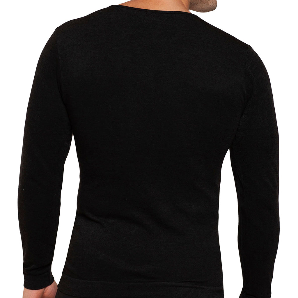 Tais - Camiseta Hombre Primera Capa Cuello V Manga Larga Lana Merino