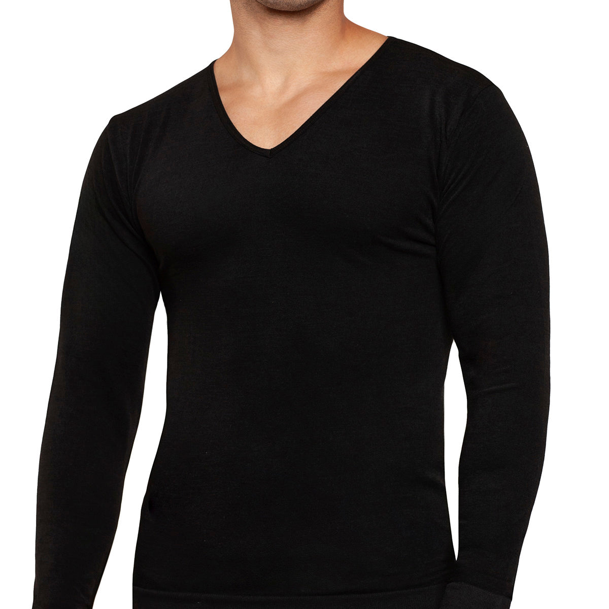 Tais - Camiseta Hombre Primera Capa Cuello V Manga Larga Lana Merino