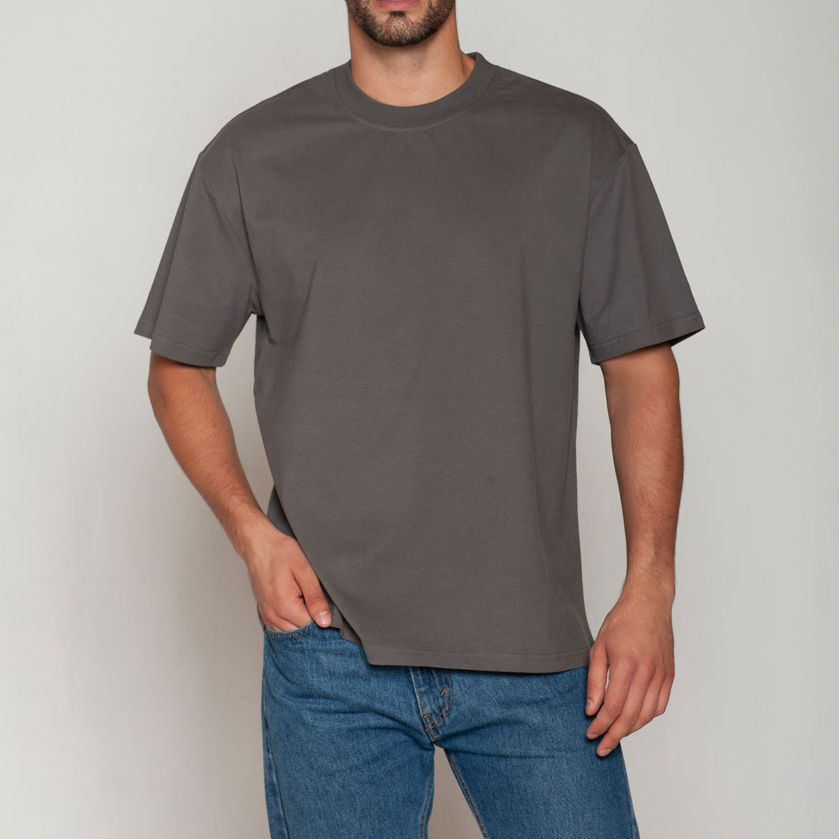 Tais - Polera 100% Algodón Oversize Marengo