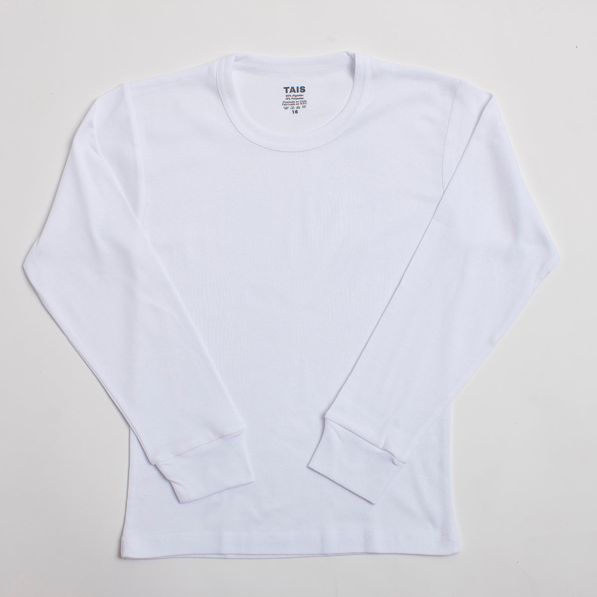 Tais - Camiseta Manga Larga Cuello Polo Juvenil Algodón