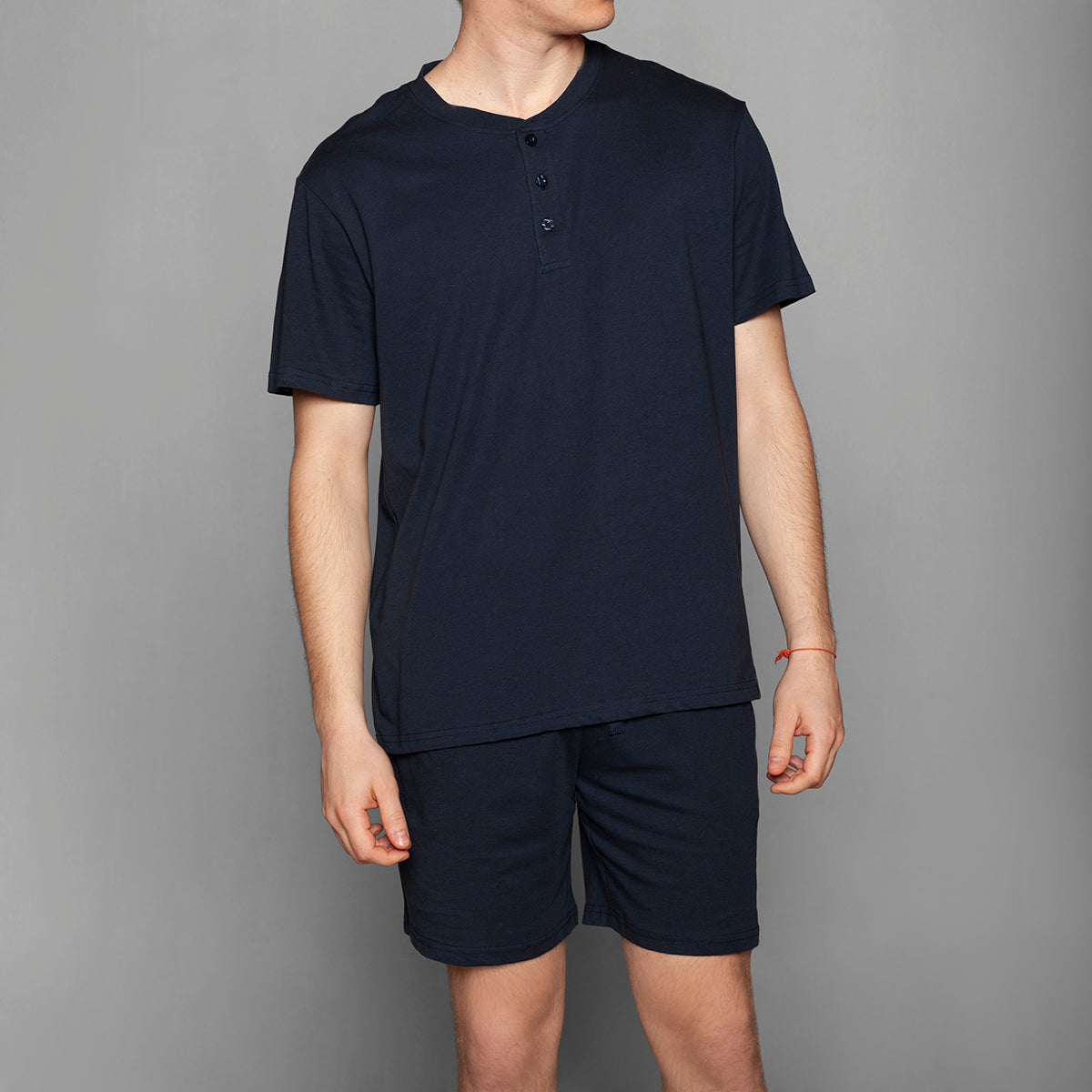 Monarch - Pijama Hombre Abotonado Short Azul
