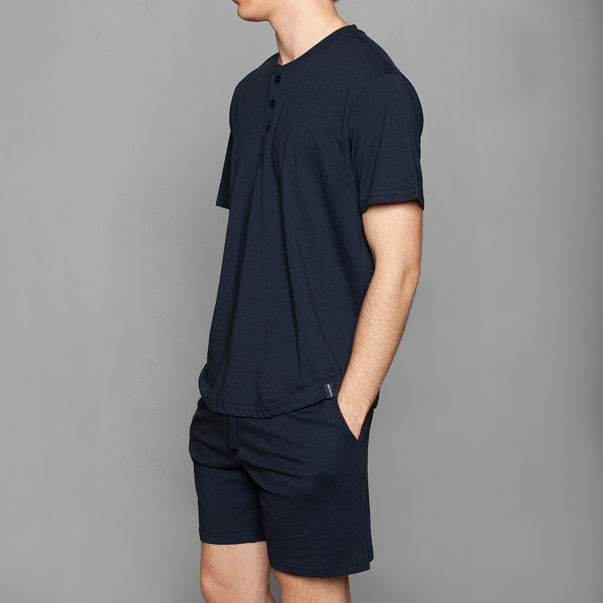 Monarch - Pijama Hombre Abotonado Short Azul