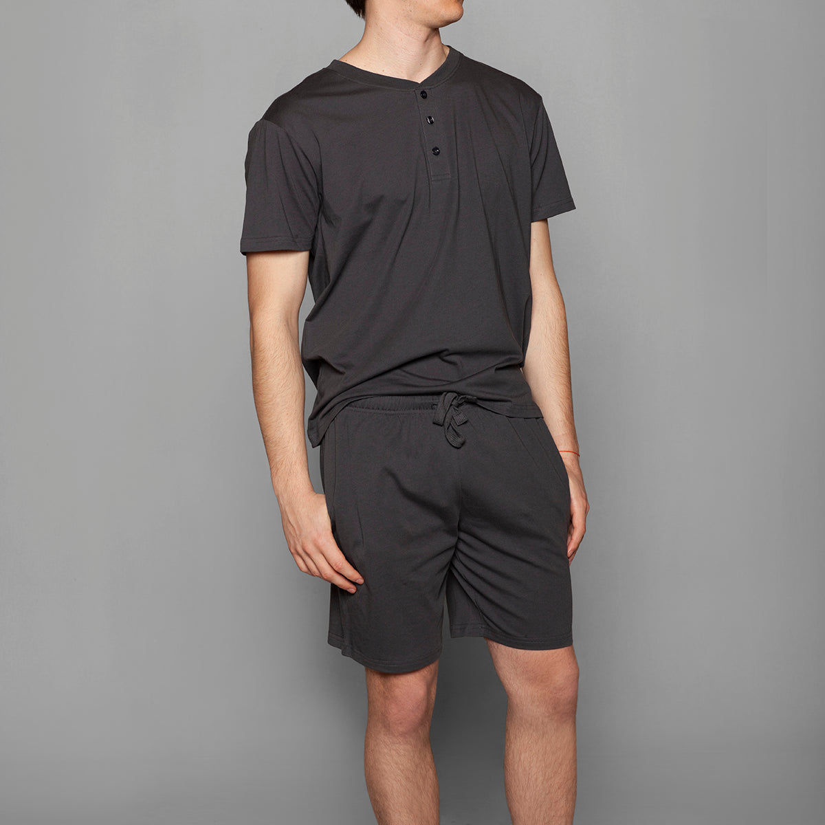Monarch - Pijama Hombre Abotonado Short Marengo