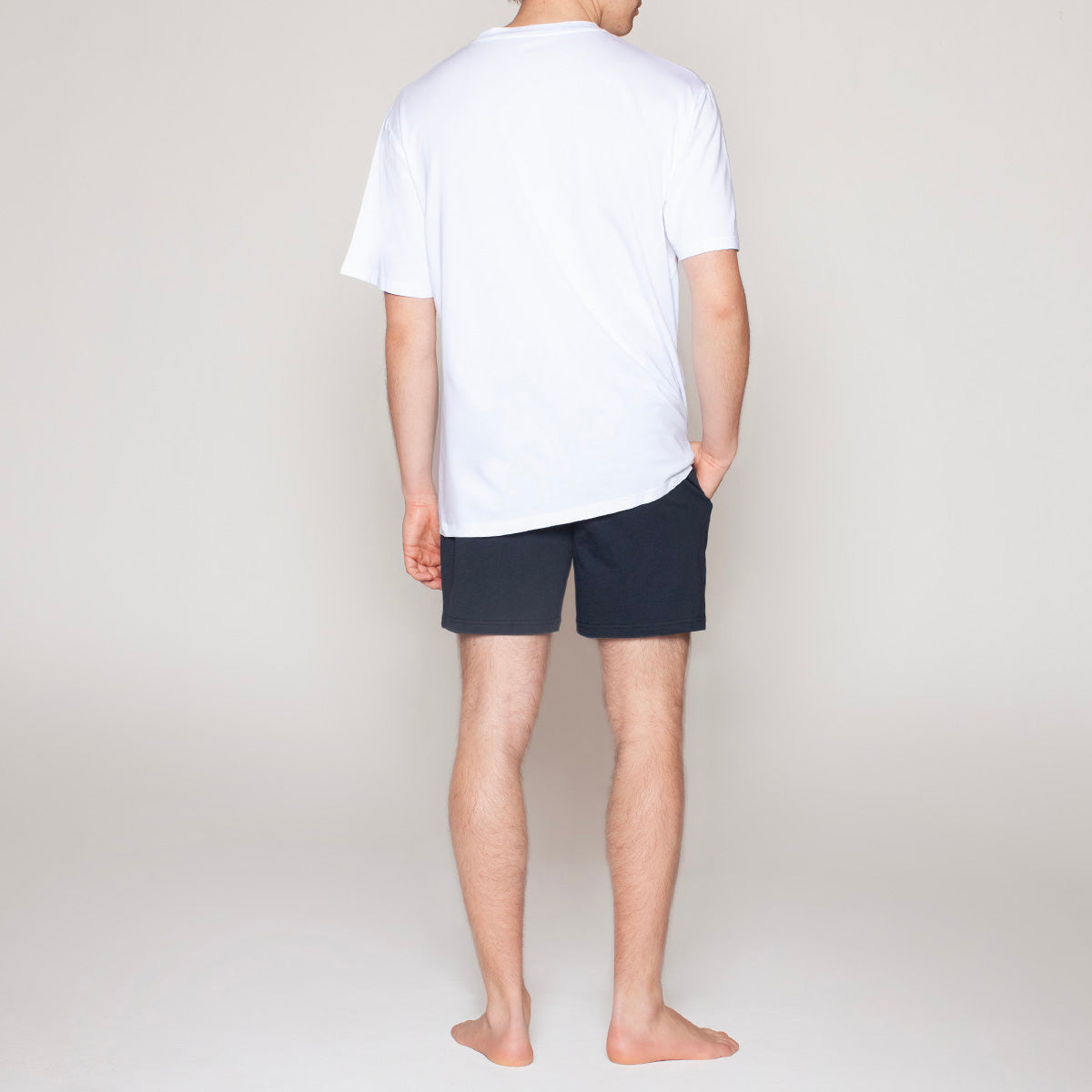 Monarch - Pijama Hombre Cuello Redondo Blanco/Azul