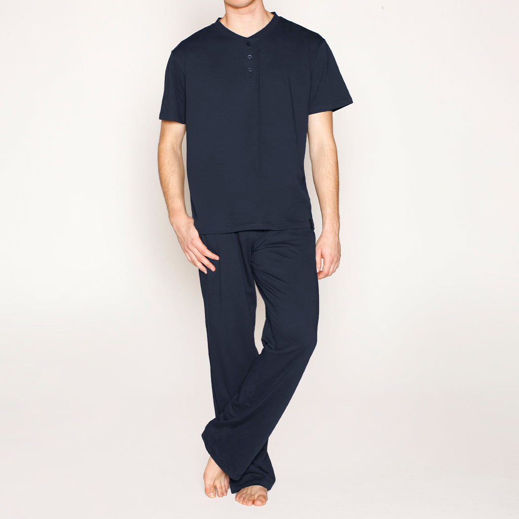Monarch - Pijama Hombre Abotonado Azul