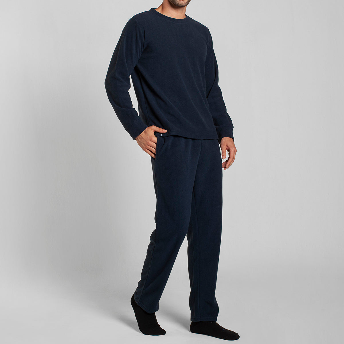 Monarch - Pijama Polar Manga Larga Pantalon Liso