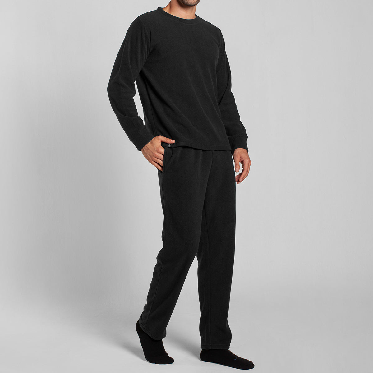 Monarch - Pijama Polar Manga Larga Pantalon Liso