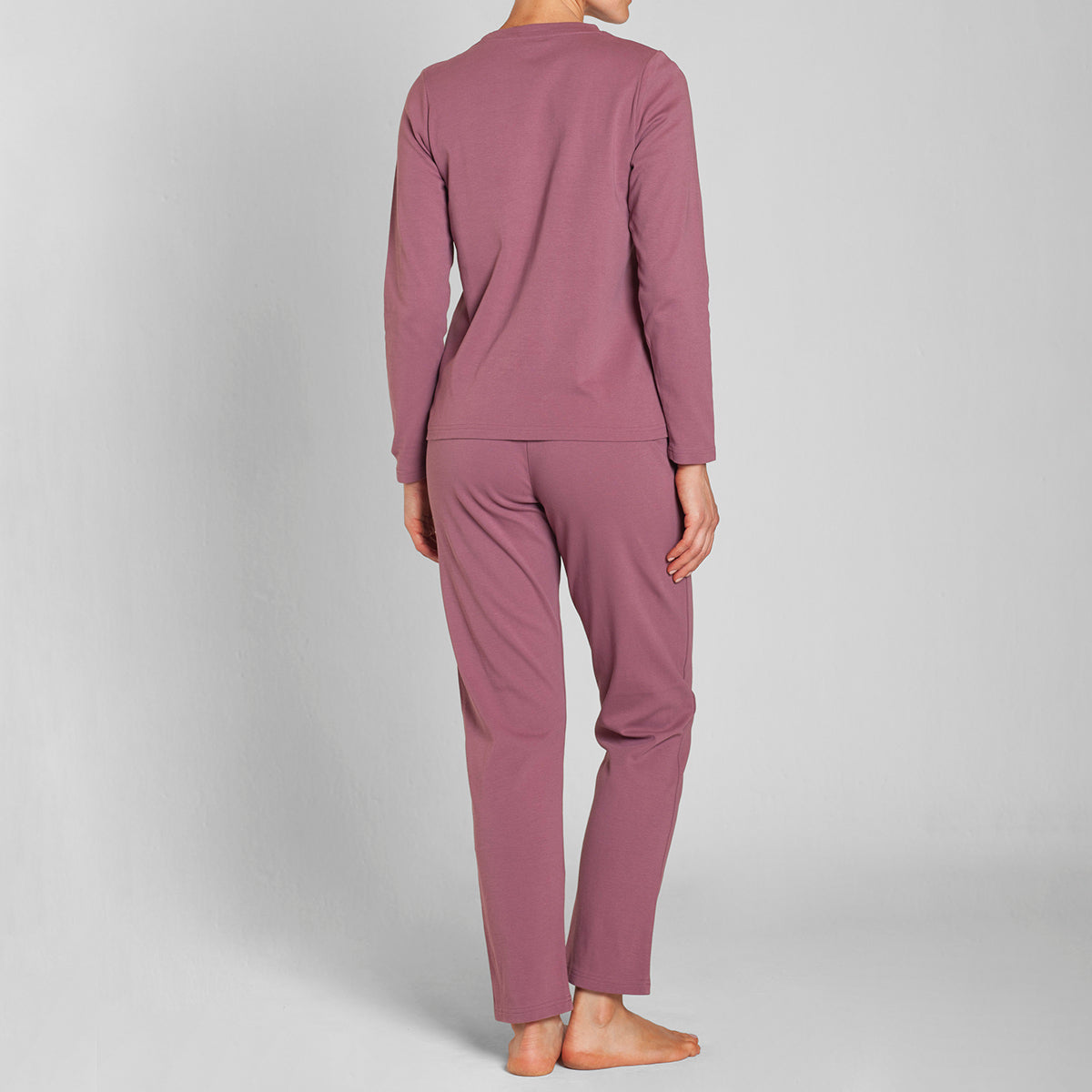 Monarch - Pijama Algodón Estampado Cuello Polo Pantalón Liso Burdeos