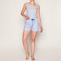 Monarch - Pijama Mujer Musculosa Celeste/Plomo