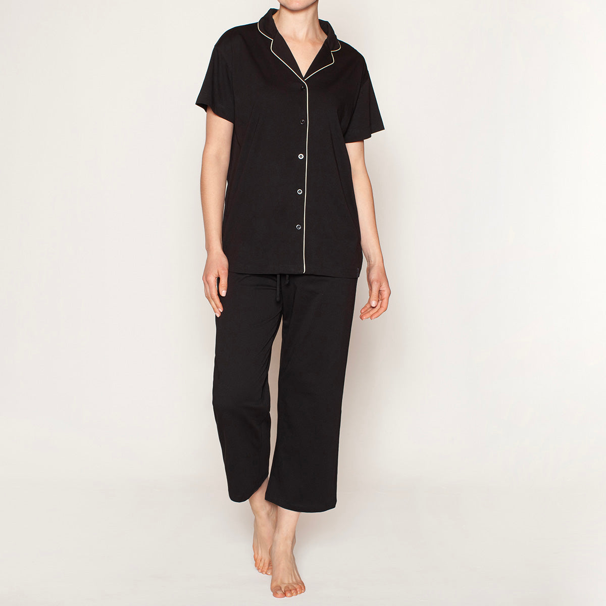 Monarch - Pijama Mujer Abotonado Negro