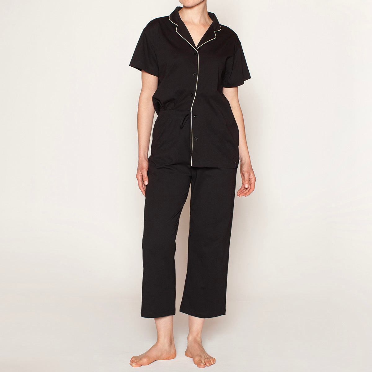 Monarch - Pijama Mujer Abotonado Negro
