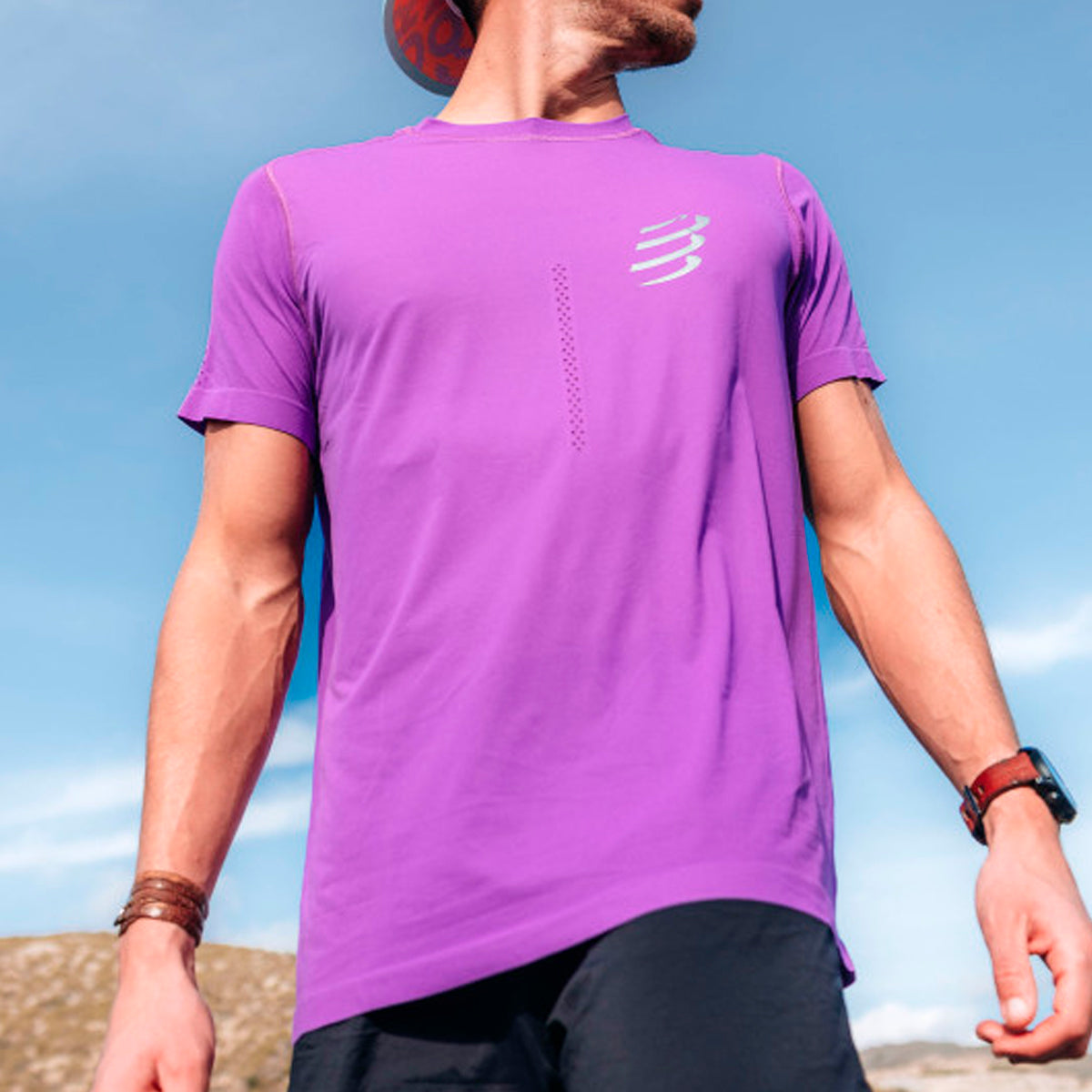 Compresport - Polera Performance SS Reflectante Lila